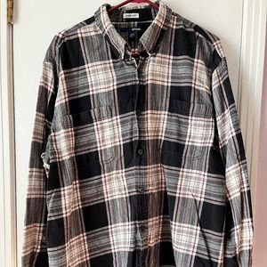 Men's Plaid Flannel 2XL Tall Button Up Shirt